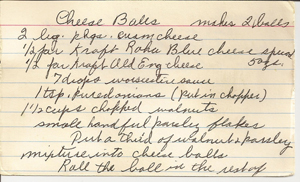 cheese balls recipe card